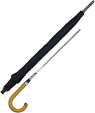 Umbrella with Hidden Sword Black w/Wood Handle SKU MI116