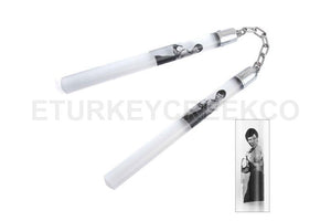 Clear Acrylic Nunchaku Bruce Lee Handles SKU NC-10BL