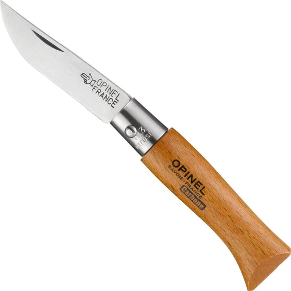 Opinel No. 3 Carbon Steel Folding Knife Beechwood SKU 111030
