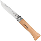 Opinel No.6 Stainless Steel Folding Knife Beechwood Handle SKU 123060