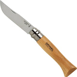 Opinel No.8 Stainless Steel Wood Handle Folding Knife