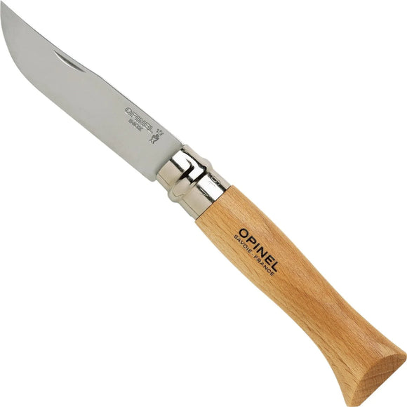 Opinel No.9 Stainless Steel Wood Handle Folding Knife SKU 001083
