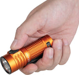 Olight Baton Turbo Water-Resistant Rechargeable Flashlight Orange Aluminum Body SKU OLTBTNTURBOOGCW