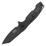Wartech Tactical Spring Assist Folding Knife Black 3CR13 Steel Blade/Black Handle SKU PWT131BK