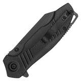 Wartech Tactical Spring Assist Folding Knife Black 3CR13 Steel Blade/Black Handle SKU PWT131BK