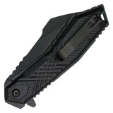 Wartech Spring Assist Folding Knife Black 3CR13 Stainless-Steel Blade/Black Textured Handle SKU PWT134BK