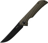 Ruike P122 Liner Lock Knife Black 14C28N Sandvik Stainless-Steel Blade/Black Sculpted Micarta Handle SKU RKEP122MB