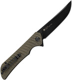 Ruike P122 Liner Lock Knife Black 14C28N Sandvik Stainless-Steel Blade/Black Sculpted Micarta Handle SKU RKEP122MB