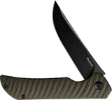 Ruike P122 Liner Lock Knife Black 14C28N Sandvik Stainless-Steel Blade/Black Sculpted Micarta Handle SKU RKEP122MB