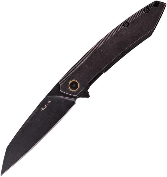 Ruike P831 Frame Lock Knife Black Stonewash 14C28N Sandvik Stainless-Steel Blade/Black Stonewash Stainless-Steel Handle SKU RKEP831SSB