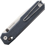 Reel Steel Perix Crossbar Lock Knife Stonewash Finish Nitro V Steel Blade/Denim Micarta Handle SKU RS7121DM