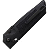 Real Steel TAC Crossbar Lock Knife Black PVD Coated K110 Tool Steel Blade/Black Textured G10 Handle SKU RS7712B