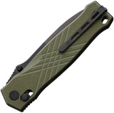 Real Steel Muninn Slide Lock Knife Black Stonewash VG-10 Stainless Blade/OD Green G10 Handle SKU RS7752GB