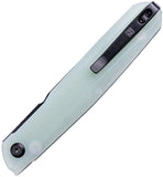 Real Steel G5 Metamorph Button Lock Knife Black PVD Coated 14C28N Sandvik Stainless Blade/Jade G10 Handle SKU RS7832N