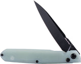 Real Steel G5 Metamorph Button Lock Knife Black PVD Coated 14C28N Sandvik Stainless Blade/Jade G10 Handle SKU RS7832N