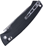 Real Steel Pathfinder FFG Crossbar Lock Knife Stonewash 14C28N Sandvik Stainless Blade/Black G10 Handle SKU RS7851BS