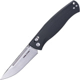 Real Steel Pathfinder FFG Crossbar Lock Knife Stonewash 14C28N Sandvik Stainless Blade/Black G10 Handle SKU RS7851BS