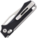 Real Steel Vis Crossbar Lock Knife Satin Finish 12C27N Sandvik Stainless-Steel Blade/Black G10 Handle SKU RS8051BS