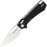 Real Steel Vis Crossbar Lock Knife Satin Finish 12C27N Sandvik Stainless-Steel Blade/Black G10 Handle SKU RS8051BS