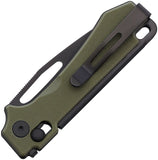 Real Steel Vis Crossbar Lock Knife Black PVD Coated 12C27N Stainless-Steel Blade/OD Green G10 Handle SKU RS8051GB
