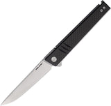 Real Steel Kikashi Liner Lock Knife Stonewash 14C28N Sandvik Stainless-Steel Blade/Black Laminated Carbon Fiber Handle SKU RS8071CS