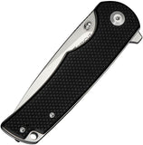 SENCUT Praktisk Liner Lock Knife Satin Finish Drop Point 9Cr18MoV Steel Blade/Black G10 Handle SKU S240191/S24019-1