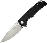 SENCUT Praktisk Liner Lock Knife Satin Finish Drop Point 9Cr18MoV Steel Blade/Black G10 Handle SKU S240191/S24019-1