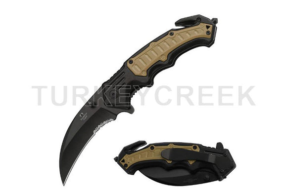 Snake Eye Tactical Spring Assist Rescue Knife SKU SE-010DS