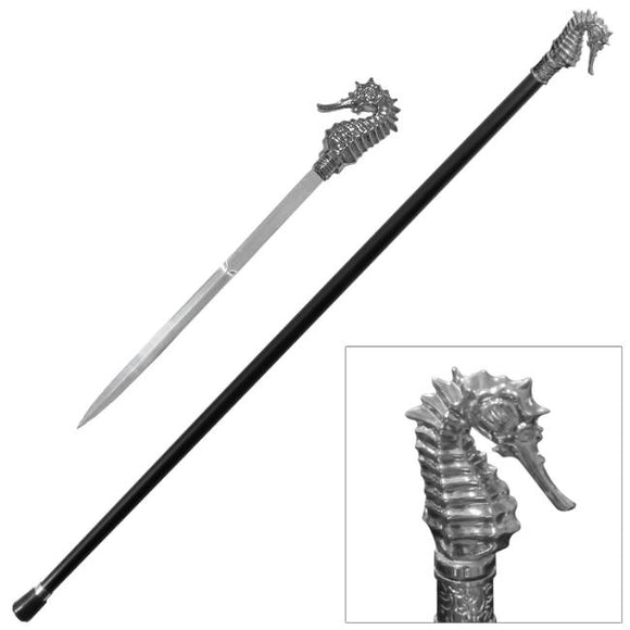 Sea Horse Walking Cane with Hidden Stainless-Steel Blade 37