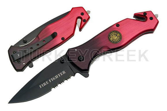 Fire Fighter Rescue Folder Spring Assist Knife SKU SE-566FD