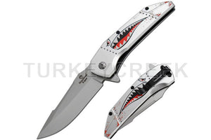 Snake Eye Tactical Spring Assist Knife 440 SS/Printed Handle SKU SE-927-2