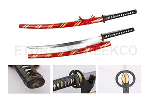 Snake Eye Warrior Classic Handmade Samurai Katana Folded Steel/Genuine Ray Skin Handle SKU SEHM-0967