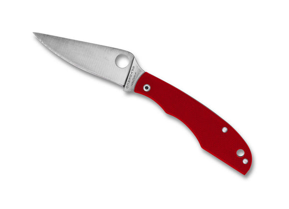 Spyderco GrassHopper Mini Slip Joint Knife 12c27 Stainless-Steel Blade/Red G10 Handle SKU C138GRDP