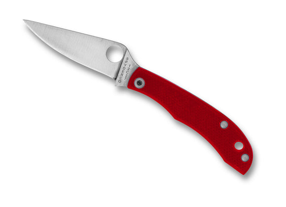 Spyderco HoneyBee Slip Joint Knife 12c27 Stainless-Steel Blade/Red G10 Handle SKU C137GRDP