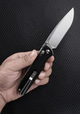 SRM 258L Ambi Lock Knife Brushed Finish D2 Tool Steel Blade/Black G10 Handle SKU SRM258LGB