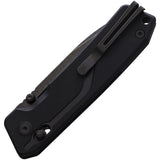 SRM Rubik Ambi Lock Knife Black Stonewash 10Cr15CoMoV Steel Blade/Black G10 Handle SKU SRM7228LGB