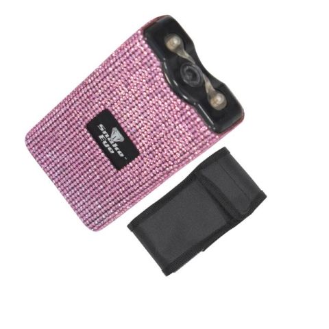 Snake Eye Tactical Rhinestone Stun Gun/LED Light 10M Volts Pink SKU ST-100BPK