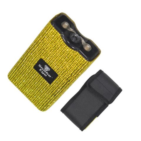 Snake Eye Tactical Rhinestone Stun Gun/LED Light 10M Volt Yellow SKU ST-100BYE