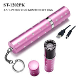 Elite Guard Pink Lipstick Style Stun Gun with LED Light USB Charger Included SKU ST-1202PK