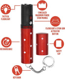 Elite Guard Red Lipstick Style Stun Gun with LED Light USB Charger Included SKU ST-1202RD