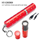 Elite Guard Red Lipstick Style Stun Gun with LED Light USB Charger Included SKU ST-1202RD