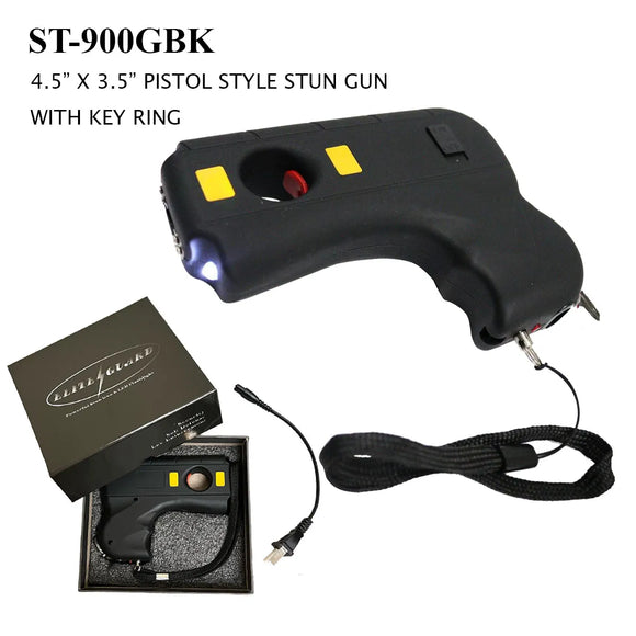 Elite Guard Stun Gun LED Light W/Safety Pin & Charger SKU T313292/ST-900GBK