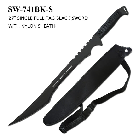 Full Tang Ninja Sword w/Sheath Black SKU SW-741BK-S