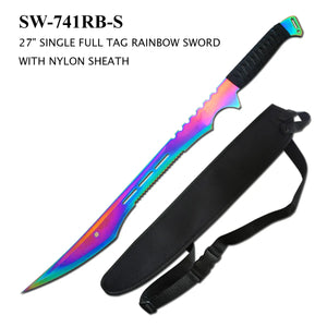 Full Tang Ninja Sword w/Sheath Rainbow SKU SW-741RB-S