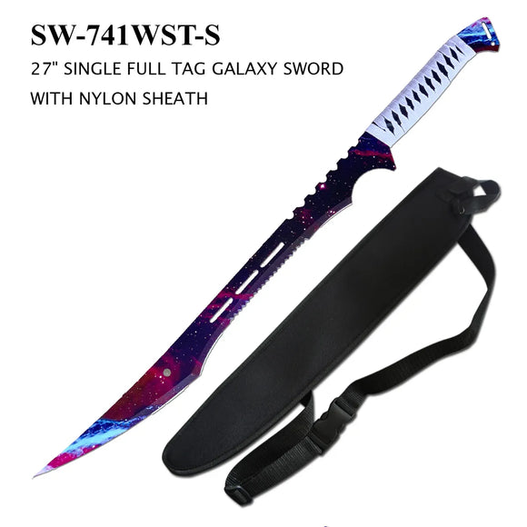 Full Tang Ninja Sword w/Sheath 3D Galaxy Print SKU SW-741WST-S