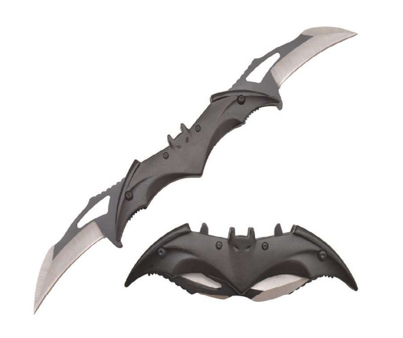 Twin Blade Spring Assist Bat Folding Knife SKU T27306BK/BK