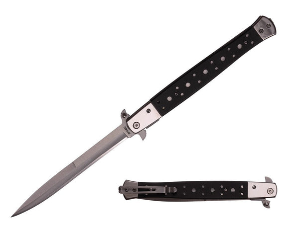 S-TEC 13″ Assisted Folding Knife S. Steel Handle w/ Inlay – SL G10 SKU T273335BKSL