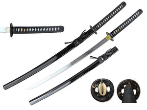 Ryujin 41.5" Hand Forged Samurai Sword 1045 Steel Blade/Black Scabbard SKU T64065-2