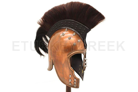 Medieval Warrior Spike Punk Trojan Helmet 20-Gage Steel Copper Plate SKU TC-2283