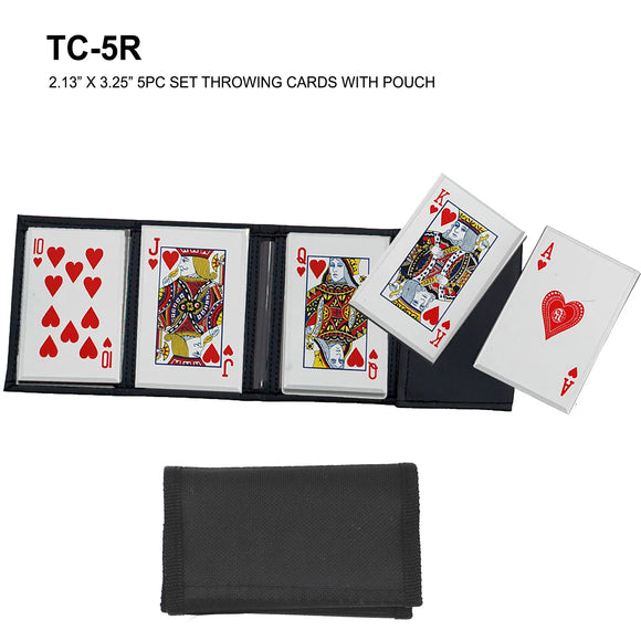 Royal Flush Throwing Card Set Hearts w/Nylon Pouch SKU TC-5R